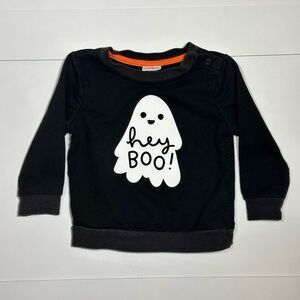Cat & Jack Baby Black Long Sleeve “Hey Boo” Ghost Sweatshirt Size 12M